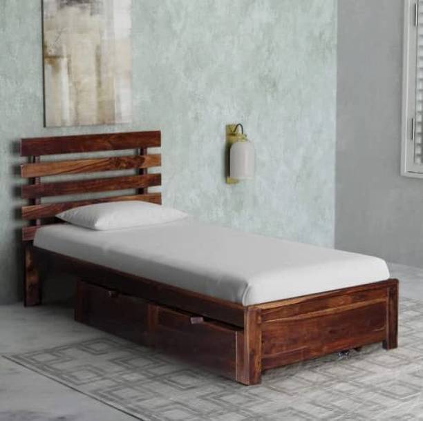 Ferrovilla Solid Wood Single Drawer Bed, 198.12 cm x 91.44 cm (6.5 ft x 3.0 ft)