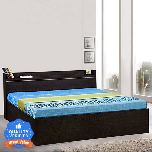 Delite Kom Plum Engineered Wood Queen Box Bed