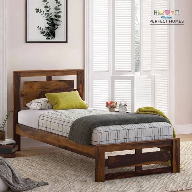 Flipkart Perfect Homes Sheesham Solid Wood Single Bed, 99 cm x 216 cm (3.25 ft x 7.09 ft)