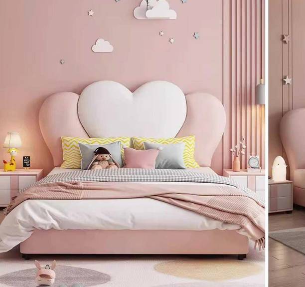 Taxzek #HIpinkBedking Solid Wood King Bed