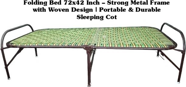 Saqlaini enterprises Shoaib folding bed Metal Double Bed, 65 cm x 65 cm (2.13 ft x 2.13 ft)