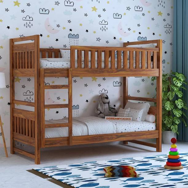 Dreamydesks Sheesham Wood Tylor Bunk Bed Without Storage Solid Wood Single Bed