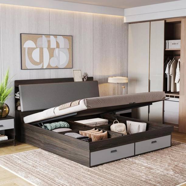 Wakefit Atlas Engineered Wood King Hydraulic Bed, 223.9 cm x 190 cm (7.35 ft x 6.23 ft)