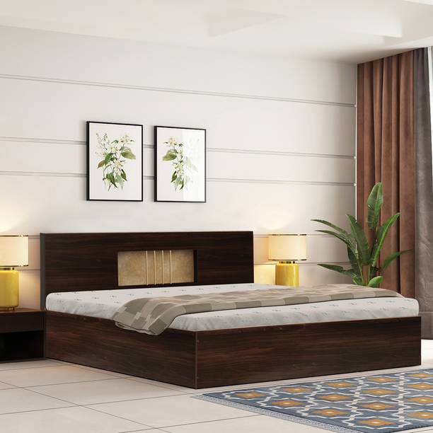 Trevi Kyoto (with storage and 3 Years warranty ) Engineered Wood Queen Box Bed
