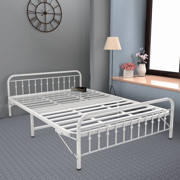 HoneyTouch Folding Double Bed Without Mattress| No Assembly Required | Metal Double Bed