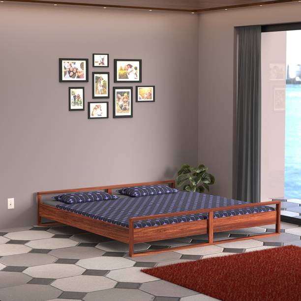 GF Furniture Solid Wood Queen Size Bed | Bed For Bedroom | Living Room | Hotel Solid Wood Queen Bed