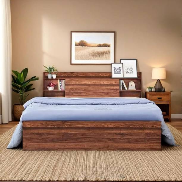 CASPIAN Double Bed Engineered Wood Double Box Bed, 205.74 cm x 157.48 cm (6.75 ft x 5.17 ft)