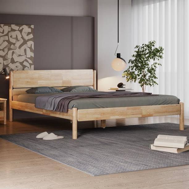 Wakefit Mrudul Solid Wood King Bed, 200 cm x 190 cm (6.56 ft x 6.23 ft)