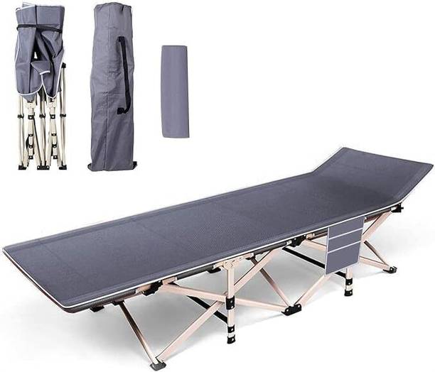 Samusagya Folding Camping cot with storeg beg Metal Single NA Bed