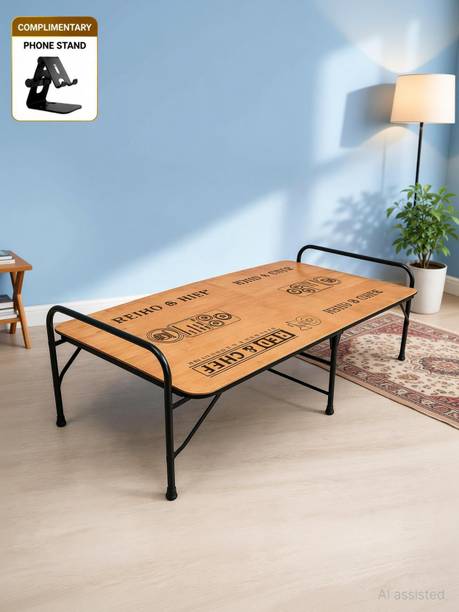 budget friendly Wooden Folding Bed| Made in India | With Free Phone Stand | Solid Wood Single Bed, 183 cm x 92 cm (6.0 ft x 3.02 ft)