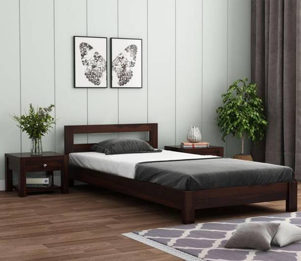 Gouri Furniture Solid Sheesham Wood Bed | Wooden Bed | Single Bed Solid Wood Single Bed, 187.96 cm x 96.52 cm (6.17 ft x 3.17 ft)