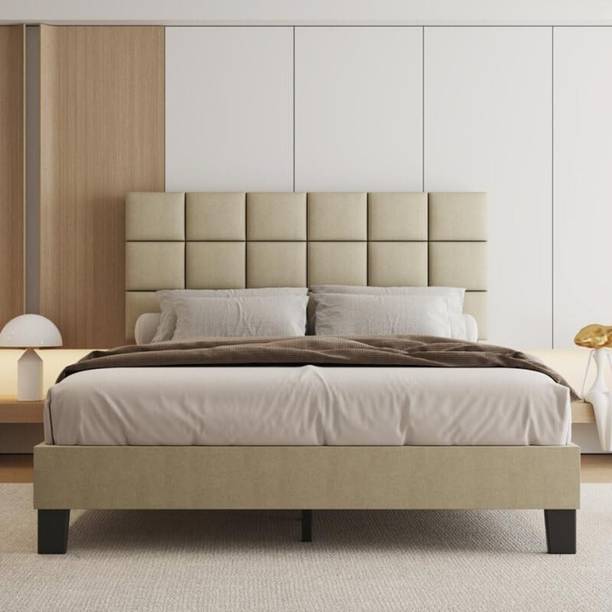 Flipkart Perfect Homes Box Design Tufted Headboard Engineered Wood King Bed