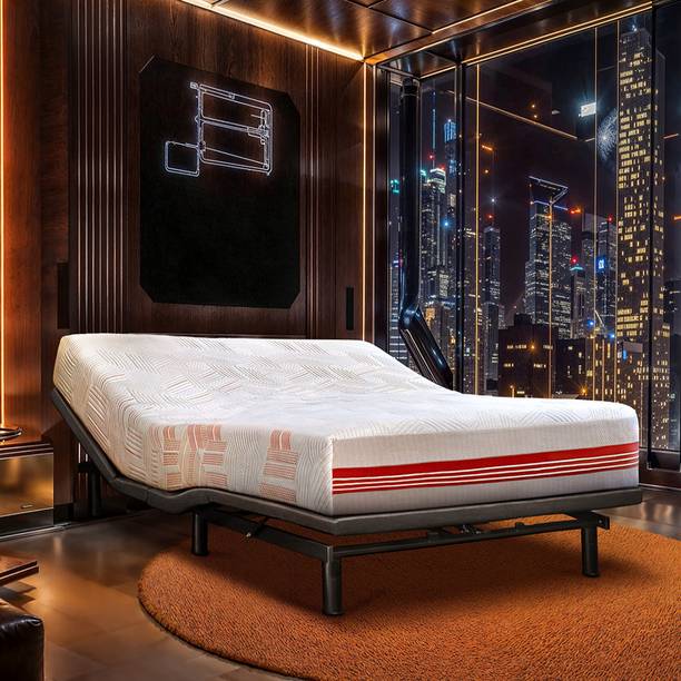 duroflex Wave Plus Smart Adjustable Bed with & Livein Orthopaedic memory foam mattress Metal King Bed
