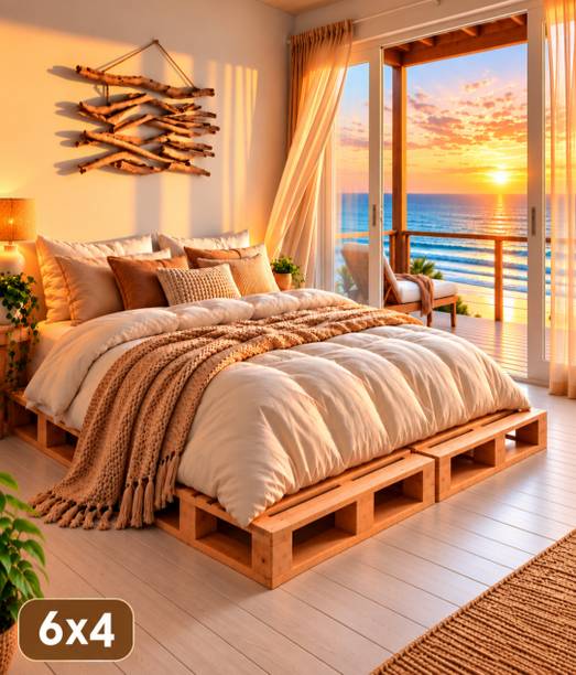 DecorDreams Asthetic Wooden Pallet Bed Engineered Wood Single Bed, 183 cm x 122 cm (6.0 ft x 4.0 ft)