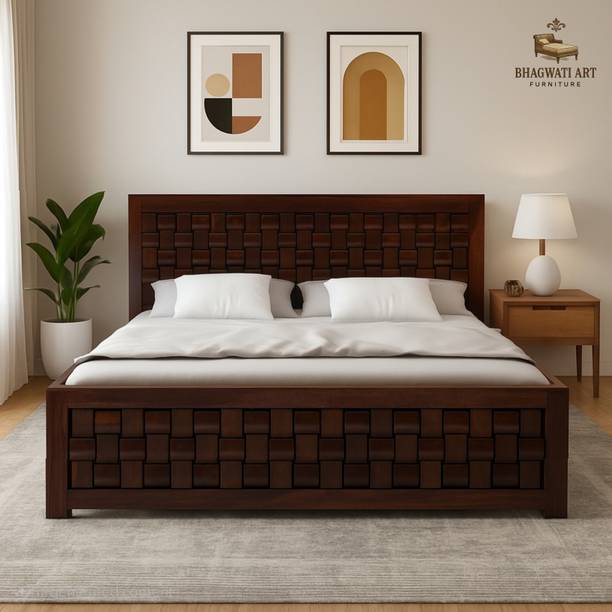 Bhagwati Arts Solid Sheesham Wood King Size For Bedroom/ Hotel | Solid Wood King Box Bed