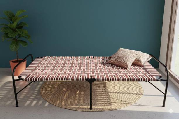BUYMORE PORTABLE BED 3X6 Metal Single Bed, 182 cm x 76 cm (5.97 ft x 2.49 ft)