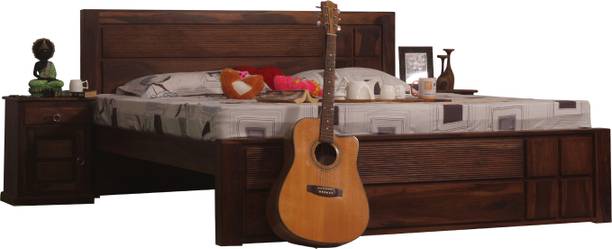Sheesham Craft NovaSleep Without Storage,Single Bedside,Unique Design,Natural,Matte finished Solid Wood King Bed