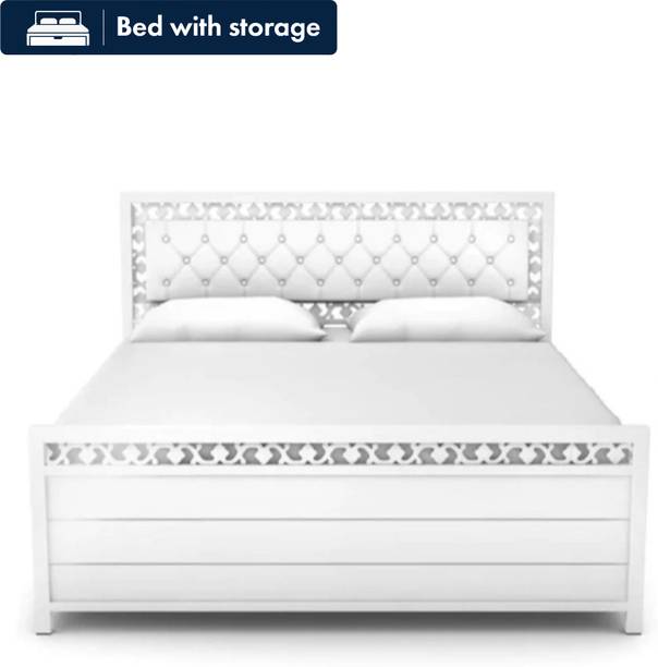 SoftSoul Furniture Metal King Hydraulic Bed, 190 cm x 182 cm (6.23 ft x 5.97 ft)