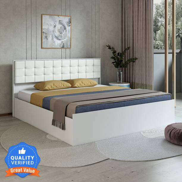 A GLOBIA CREATIONS Alvin Engineered Wood Queen Box Bed