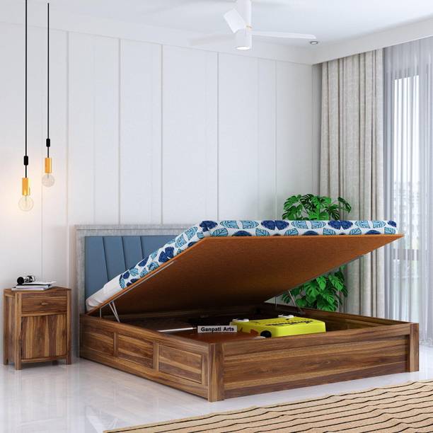 Ganpati Arts Sheesham Wood Emporio Bed/Cot/Wooden Palaung With Storage For Bedroom/Home/Hotel Solid Wood King Hydraulic Bed