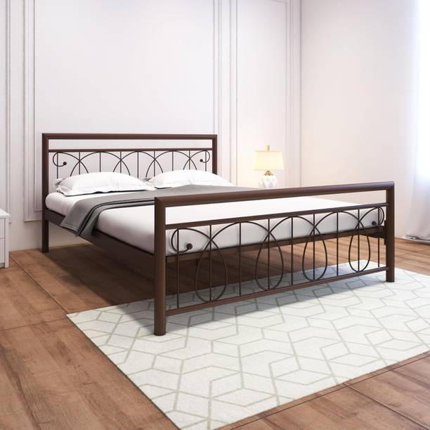 SIYA ART Metal Platform Bed with Headboard and Footboard | Metal Queen Bed