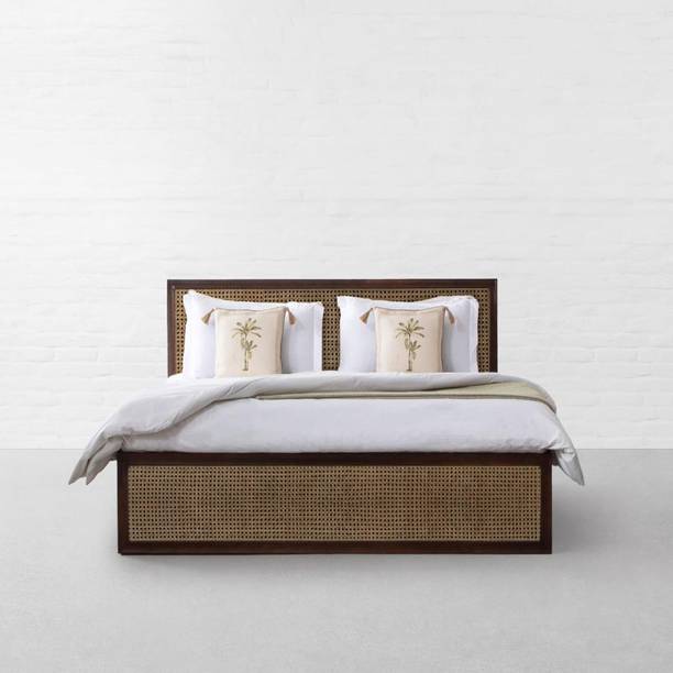 dewss Sheesham Wood King Size Bed with Drawers Storage - Wooden Bed with Headboard Solid Wood King Drawer Bed