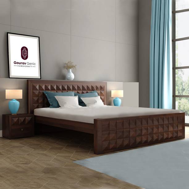 Gouravgenic Handicraft Rosewood ( Sheesham ) Solid Wood Queen Bed