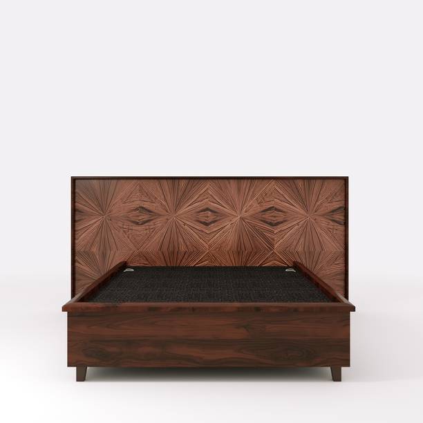 MagickHome Brooke Bed- Provincial Finish Solid Wood Queen Hydraulic Bed
