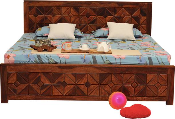 rf royal finish Optima King Size(72"x78") Without Storage,12-Month Warranty,Natural Colour Solid Wood King Bed