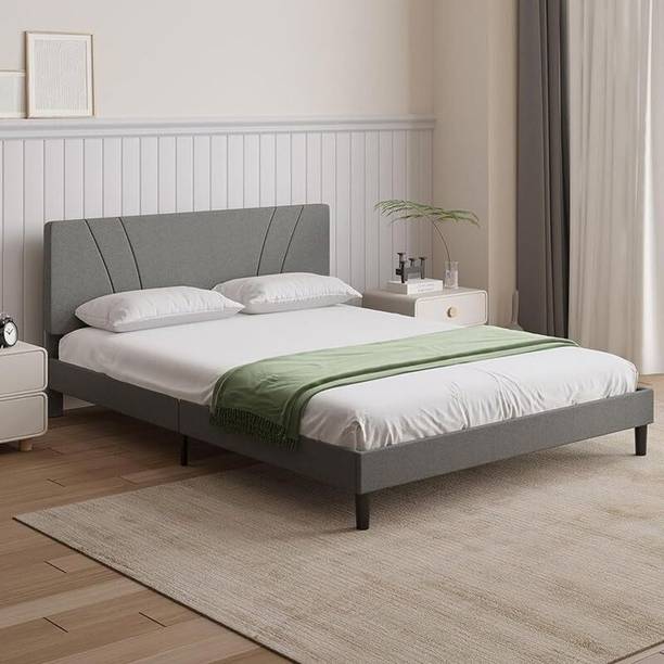 shivang mattress Fabric Upholstered King Size Bed With Headboard For Bedroom/ Kids Room/ Hotel || Engineered Wood King Bed