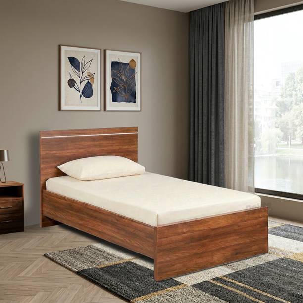 Delite Kom Jazz Single Bed | No Storage | Installation Included Engineered Wood Single Bed, 194.5 cm x 93.4 cm (6.38 ft x 3.06 ft)