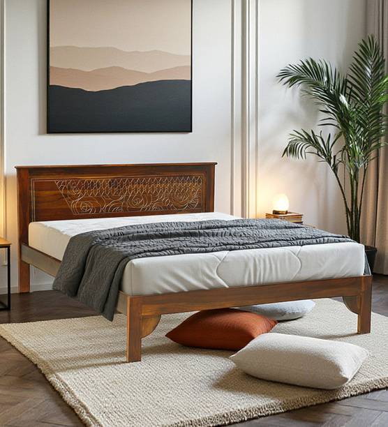 Ferrowoods Solid Wood King Bed, 213 cm x 197 cm (6.99 ft x 6.46 ft)