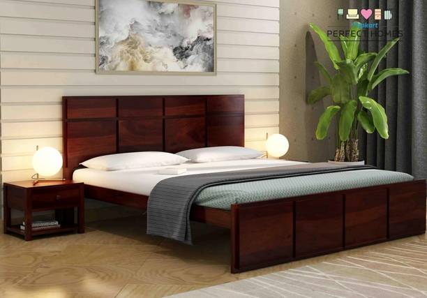 Flipkart Perfect Homes Sheesham Solid Wood Queen Bed, 160 cm x 208 cm (5.25 ft x 6.82 ft)