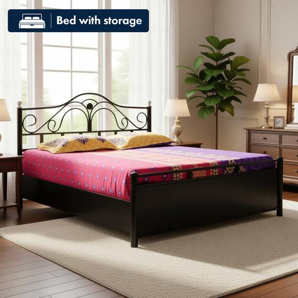 Vibrant Interior Starcat Metal King Hydraulic Bed, 190.5 cm x 182.88 cm (6.25 ft x 6.0 ft)
