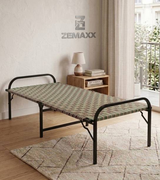 ZEMAXX ZEMAXX Newar folding bed mix 3x6 Metal Single Bed, 183 cm x 91 cm (6.0 ft x 2.99 ft)
