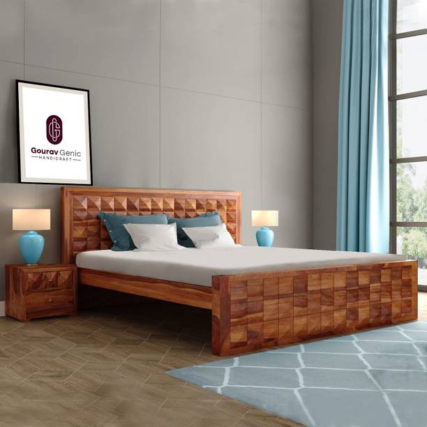 Gouravgenic Handicraft Rosewood (Sheesham) Solid Wood King Bed