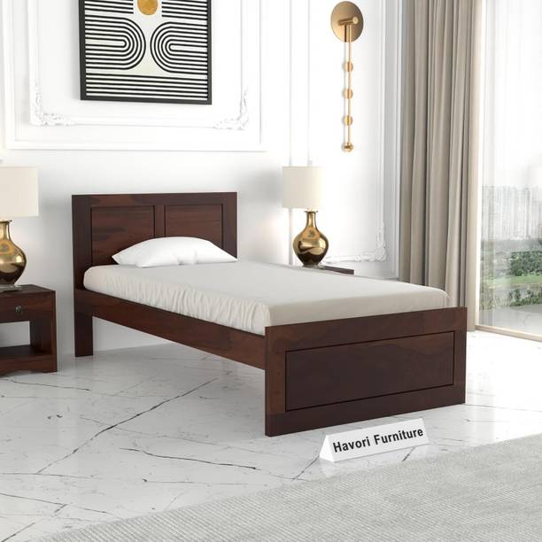 HAVORI FURNITURE Solid Wood Single Bed, 190.5 cm x 99.06 cm (6.25 ft x 3.25 ft)