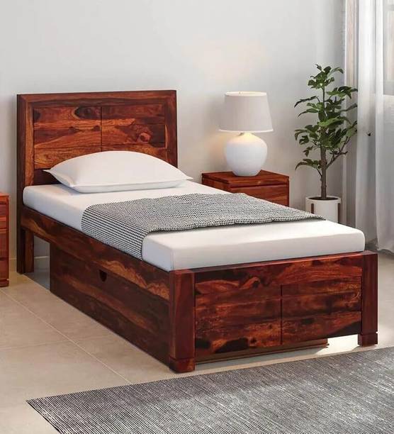 Ferrovilla Solid Wood Single Drawer Bed, 198.12 cm x 91.44 cm (6.5 ft x 3.0 ft)