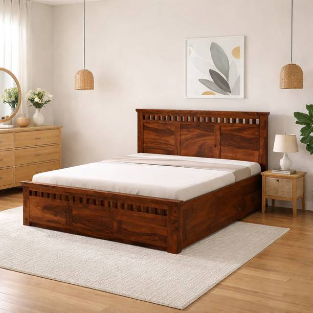 KraftShilp Solid Wood King Box Bed, 190 cm x 209 cm (6.23 ft x 6.86 ft)