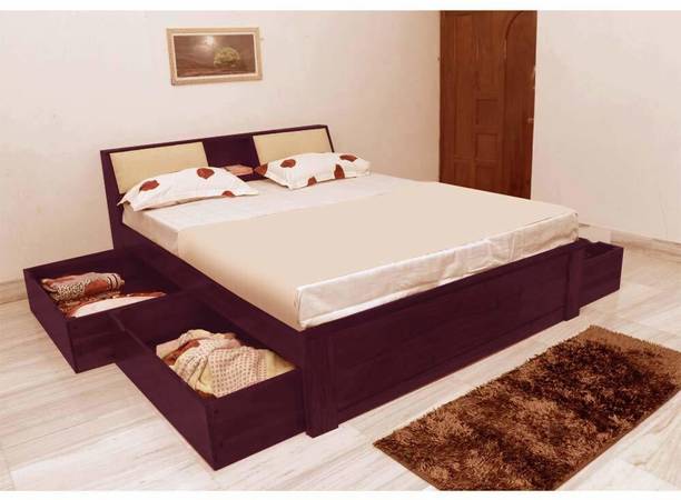 APRODZ Allure Solid Wood King Drawer Bed