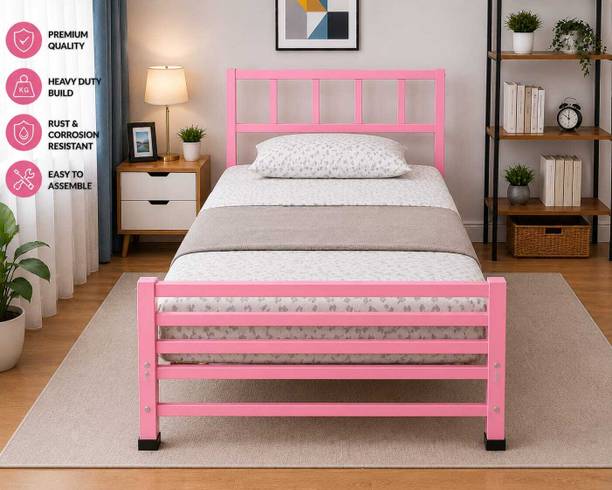 DIAMONDSTEELS Double bed set Metal Double Bed, 72 cm x 60 cm (2.36 ft x 1.97 ft)