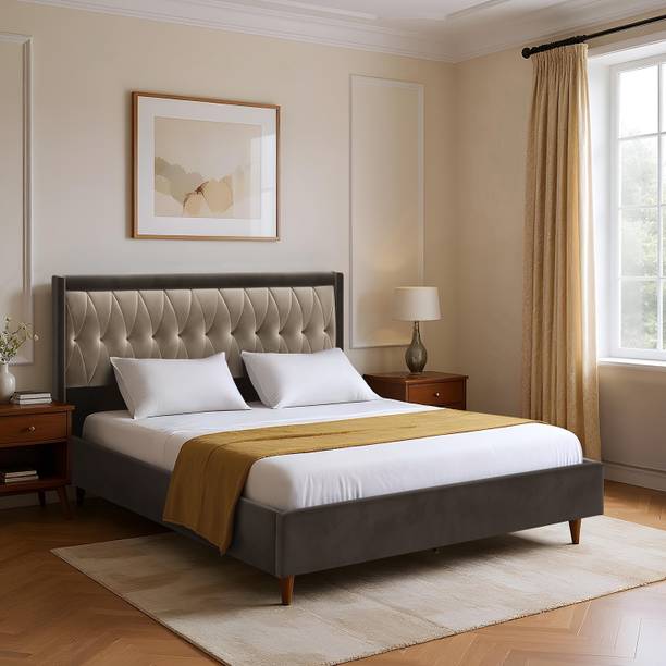 Wakefit Asterion Solid Wood Queen Bed, 171.5 cm x 207 cm (5.63 ft x 6.79 ft)