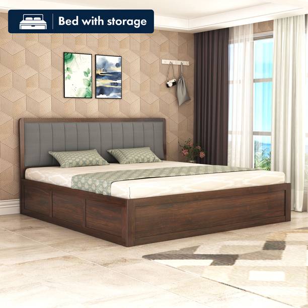 Suncrown Furniture Arden Sheesham |Palang|Cot with Storage for Bedroom|Hotel|Living Room Solid Wood King Box Bed, 210.82 cm x 189.23 cm (6.92 ft x 6.21 ft)