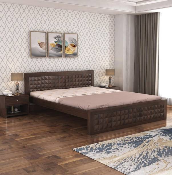 SAVITRIDECOR Sheesham Wood Bed For Bedroom/Wooden Cot/Palaung/Bed Without Storage For Home Solid Wood Queen Bed