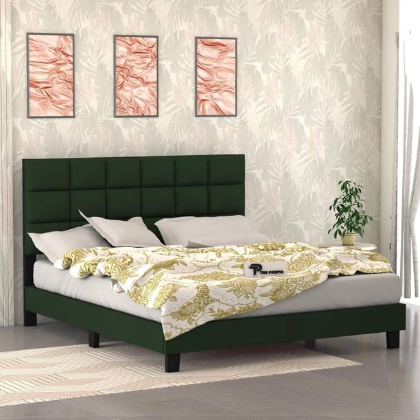 Manorekha Upholestery Premium Fabric Cot for Home Engineered Wood Queen Bed, 210 cm x 165 cm (6.89 ft x 5.41 ft)