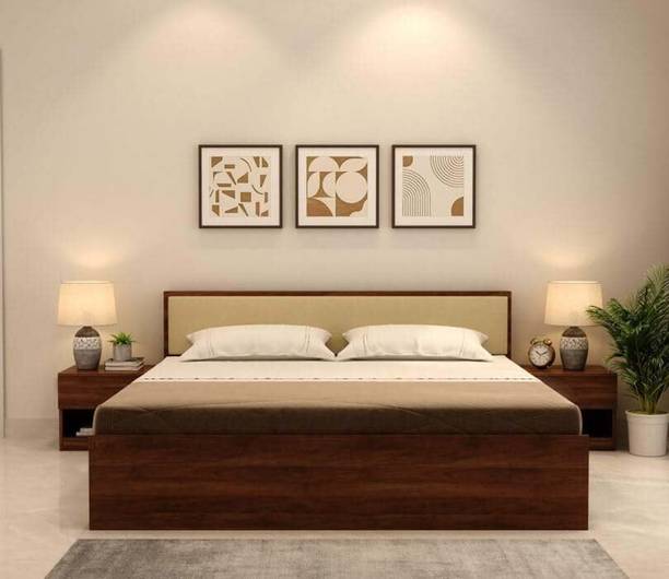 SATTVICAWOODEN Solid Wood King Bed, 208 cm x 95 cm (6.82 ft x 3.12 ft)