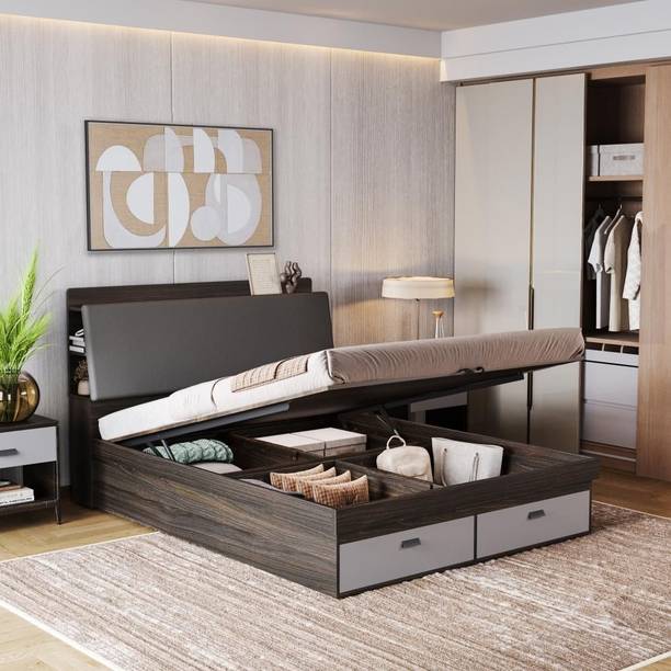 Wakefit Engineered Wood Queen Hydraulic Bed, 223.9 cm x 159.5 cm (7.35 ft x 5.23 ft)