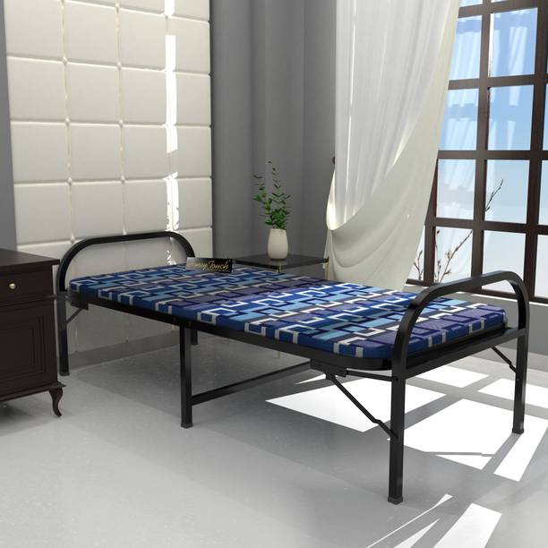HoneyTouch Folding Bed with Mattress Metal Single Bed