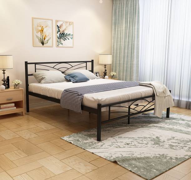 Anishwar Nimbo Wrought Iron Metal King Bed, 198.12 cm x 189.23 cm (6.5 ft x 6.21 ft)
