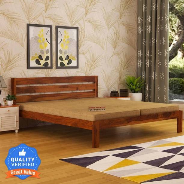 shree syam A beautiful queen size bed For Bed Room /Guest Room /Hotel Solid Wood Solid Wood Queen Bed